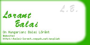 lorant balai business card