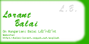 lorant balai business card